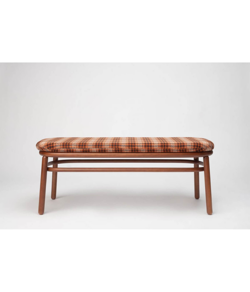 Banco Lana Madera Ottoman + Harris Tweed