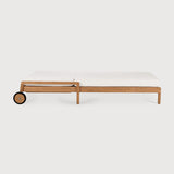 Tumbona de jardín ajustable Jack Ethnicraft, Teca / Off White, vista lateral