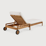 Tumbona de jardín ajustable Jack Ethnicraft, Teca / Off White, vista lateral