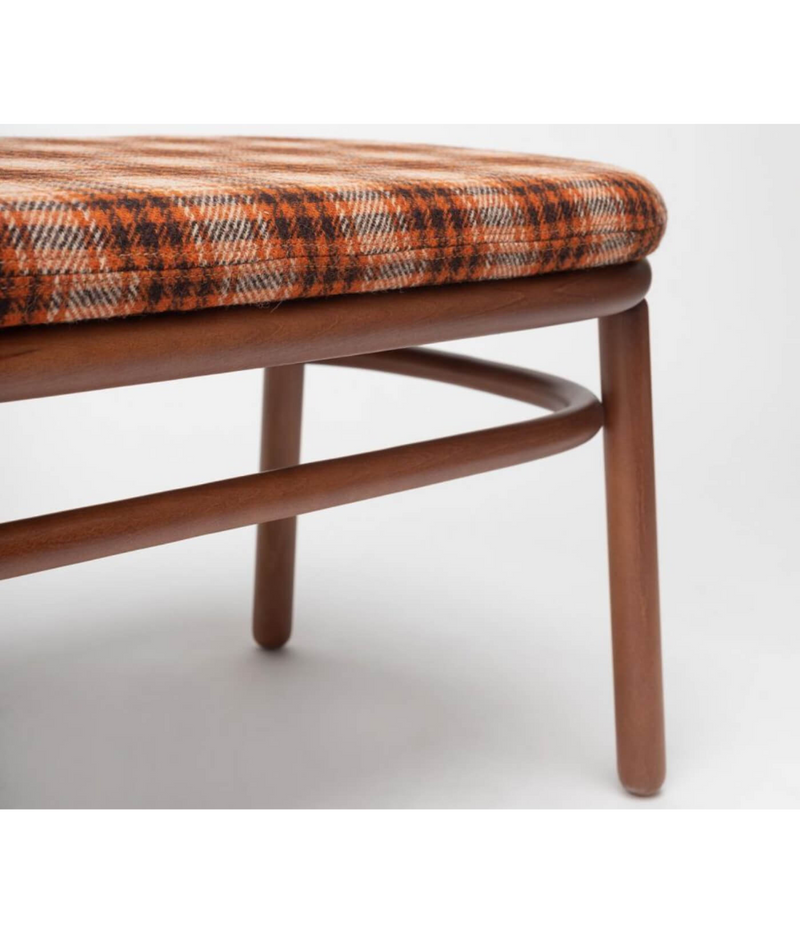 Banco Lana Madera Ottoman + Harris Tweed