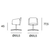 Sillón Urmus base giratoria plana - Blasco&Vila · plano de medidas