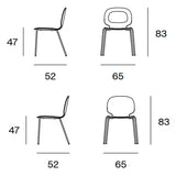 Silla madera Halo Metal 4 patas - Blasco&Vila