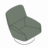 Joquer Ethos respaldo alto, base plana — Esquema de configuración con simulación de color orientativa Crevin Sublim 34.