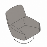 Joquer Ethos respaldo alto, base plana — Esquema de configuración con simulación de color orientativa Crevin Sublim 54.