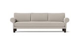 SOFÁ MAGNUS, BASE SUSPENDIDA, PATAS MADERA — simulación de color del tapizado Crevin Sublim 05. Color orientativo.