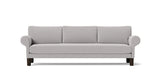 SOFÁ MAGNUS, BASE SUSPENDIDA, PATAS MADERA — simulación de color del tapizado Crevin Sublim 07. Color orientativo.