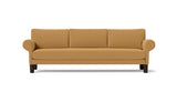 SOFÁ MAGNUS, BASE SUSPENDIDA, PATAS MADERA — simulación de color del tapizado Crevin Sublim 16. Color orientativo.