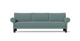 SOFÁ MAGNUS, BASE SUSPENDIDA, PATAS MADERA — simulación de color del tapizado Crevin Sublim 40. Color orientativo.