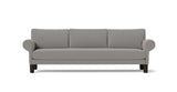 SOFÁ MAGNUS, BASE SUSPENDIDA, PATAS MADERA — simulación de color del tapizado Crevin Sublim 54. Color orientativo.