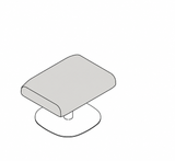 Pouf Ethos de Joquer — esquema de configuración de base plana con simulación de color Crevin Sublim 01. Color orientativo.