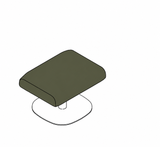 Pouf Ethos de Joquer — esquema de configuración de base plana con simulación de color Crevin Sublim 32. Color orientativo.