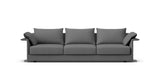 SOFÁ SENSO BASE A SUELO. BRAZO EN L. ASIENTO CON VARIOS COJINES — simulación de color del tapizado Crevin Sublim 52. Color orientativo.