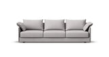 SOFÁ SENSO BASE A SUELO. BRAZO BAJO. ASIENTO CON VARIOS COJINES — simulación de color del tapizado Crevin Sublim 07. Color orientativo.