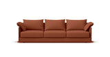 SOFÁ SENSO BASE A SUELO. BRAZO BAJO. ASIENTO CON VARIOS COJINES — simulación de color del tapizado Crevin Sublim 26. Color orientativo.