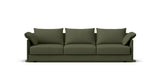 SOFÁ SENSO BASE A SUELO. BRAZO BAJO. ASIENTO CON VARIOS COJINES — simulación de color del tapizado Crevin Sublim 32. Color orientativo.