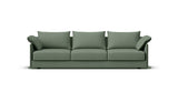 SOFÁ SENSO BASE A SUELO. BRAZO BAJO. ASIENTO CON VARIOS COJINES — simulación de color del tapizado Crevin Sublim 34. Color orientativo.
