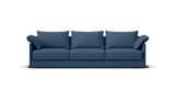 SOFÁ SENSO BASE A SUELO. BRAZO BAJO. ASIENTO CON VARIOS COJINES — simulación de color del tapizado Crevin Sublim 43. Color orientativo.