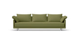 SOFÁ SENSO BASE SUSPENDIDA. BRAZO BAJO. ASIENTO CON COJÍN ÚNICO — simulación de color del tapizado Crevin Sublim 30. Color orientativo.