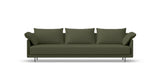SOFÁ SENSO BASE SUSPENDIDA. BRAZO BAJO. ASIENTO CON COJÍN ÚNICO — simulación de color del tapizado Crevin Sublim 32. Color orientativo.