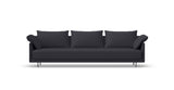 SOFÁ SENSO BASE SUSPENDIDA. BRAZO BAJO. ASIENTO CON COJÍN ÚNICO — simulación de color del tapizado Crevin Sublim 53. Color orientativo.