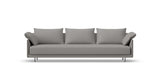 SOFÁ SENSO BASE SUSPENDIDA. BRAZO BAJO. ASIENTO CON COJÍN ÚNICO — simulación de color del tapizado Crevin Sublim 54. Color orientativo.