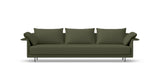 SOFÁ SENSO BASE SUSPENDIDA. BRAZO EN L. ASIENTO CON COJÍN ÚNICO — simulación de color del tapizado Crevin Sublim 32. Color orientativo.