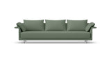 SOFÁ SENSO BASE SUSPENDIDA. BRAZO EN L. ASIENTO CON COJÍN ÚNICO — simulación de color del tapizado Crevin Sublim 34. Color orientativo.