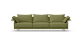 SOFÁ SENSO BASE SUSPENDIDA. BRAZO EN L. ASIENTO CON VARIOS COJINES — simulación de color del tapizado Crevin Sublim 30. Color orientativo.