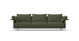 SOFÁ SENSO BASE SUSPENDIDA. BRAZO EN L. ASIENTO CON VARIOS COJINES — simulación de color del tapizado Crevin Sublim 32. Color orientativo.