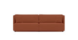 SOFÁ SERENE 108, BRAZO ALTO, BASE A SUELO — simulación de color del tapizado Crevin Sublim 26. Color orientativo.