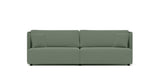 SOFÁ SERENE 108, BRAZO ALTO, BASE A SUELO — simulación de color del tapizado Crevin Sublim 34. Color orientativo.