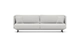 SOFÁ SERENE 108, BRAZO ALTO, BASE SUSPENDIDA — simulación de color del tapizado Crevin Sublim 01. Color orientativo.