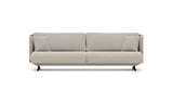 SOFÁ SERENE 108, BRAZO ALTO, BASE SUSPENDIDA — simulación de color del tapizado Crevin Sublim 05. Color orientativo.