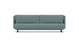 SOFÁ SERENE 108, BRAZO ALTO, BASE SUSPENDIDA — simulación de color del tapizado Crevin Sublim 40. Color orientativo.