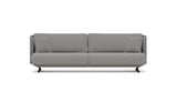 SOFÁ SERENE 108, BRAZO ALTO, BASE SUSPENDIDA — simulación de color del tapizado Crevin Sublim 54. Color orientativo.