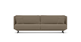 SOFÁ SERENE 108, BRAZO ALTO, BASE SUSPENDIDA — simulación de color del tapizado Crevin Sublim 75. Color orientativo.