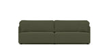 SOFÁ SERENE 108, BRAZO BAJO, BASE A SUELO — simulación de color del tapizado Crevin Sublim 32. Color orientativo.