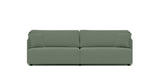 SOFÁ SERENE 108, BRAZO BAJO, BASE A SUELO — simulación de color del tapizado Crevin Sublim 34. Color orientativo.