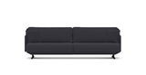 SOFÁ SERENE 108, BRAZO BAJO, BASE SUSPENDIDA — simulación de color del tapizado Crevin Sublim 53. Color orientativo.