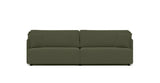 SOFÁ SERENE 98, BRAZO BAJO, BASE A SUELO — simulación de color del tapizado Crevin Sublim 32. Color orientativo.
