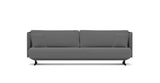 SOFÁ SERENE 98, BRAZO ALTO, BASE SUSPENDIDA — simulación de color del tapizado Crevin Sublim 52. Color orientativo.