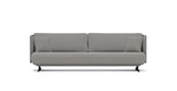 SOFÁ SERENE 98, BRAZO ALTO, BASE SUSPENDIDA — simulación de color del tapizado Crevin Sublim 54. Color orientativo.