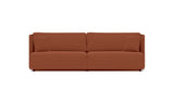 SOFÁ SERENE 98, BRAZO ALTO, BASE A SUELO — simulación de color del tapizado Crevin Sublim 26. Color orientativo.