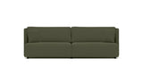 SOFÁ SERENE 98, BRAZO ALTO, BASE A SUELO — simulación de color del tapizado Crevin Sublim 32. Color orientativo.