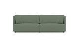 SOFÁ SERENE 98, BRAZO ALTO, BASE A SUELO — simulación de color del tapizado Crevin Sublim 34. Color orientativo.