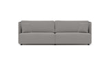 SOFÁ SERENE 98, BRAZO ALTO, BASE A SUELO — simulación de color del tapizado Crevin Sublim 54. Color orientativo.