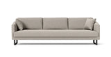 SOFÁ VENICE, BASE SUSPENDIDA U — simulación de color del tapizado Crevin Sublim 05. Color orientativo.