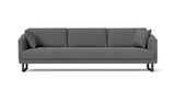 SOFÁ VENICE, BASE SUSPENDIDA U — simulación de color del tapizado Crevin Sublim 52. Color orientativo.