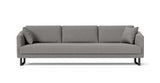 SOFÁ VENICE, BASE SUSPENDIDA U — simulación de color del tapizado Crevin Sublim 54. Color orientativo.