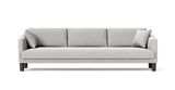 SOFÁ VENICE, BASE SUSPENDIDA, PATAS MADERA — simulación de color del tapizado Crevin Sublim 01. Color orientativo.